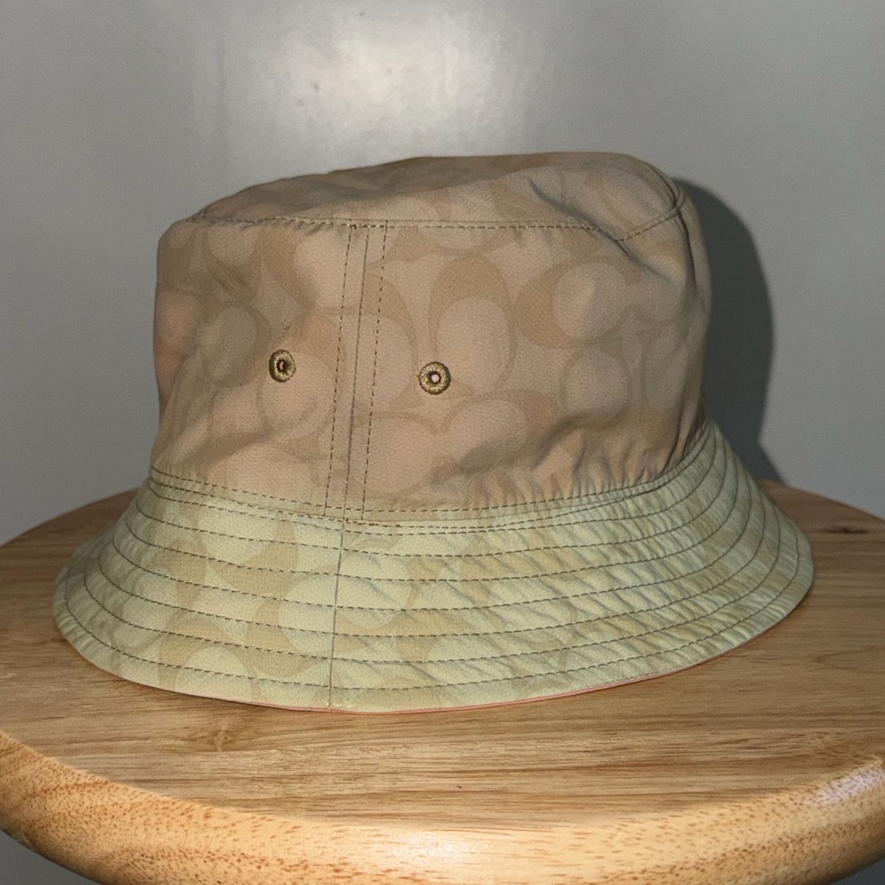Coach Beige Signature C Bucket Hat